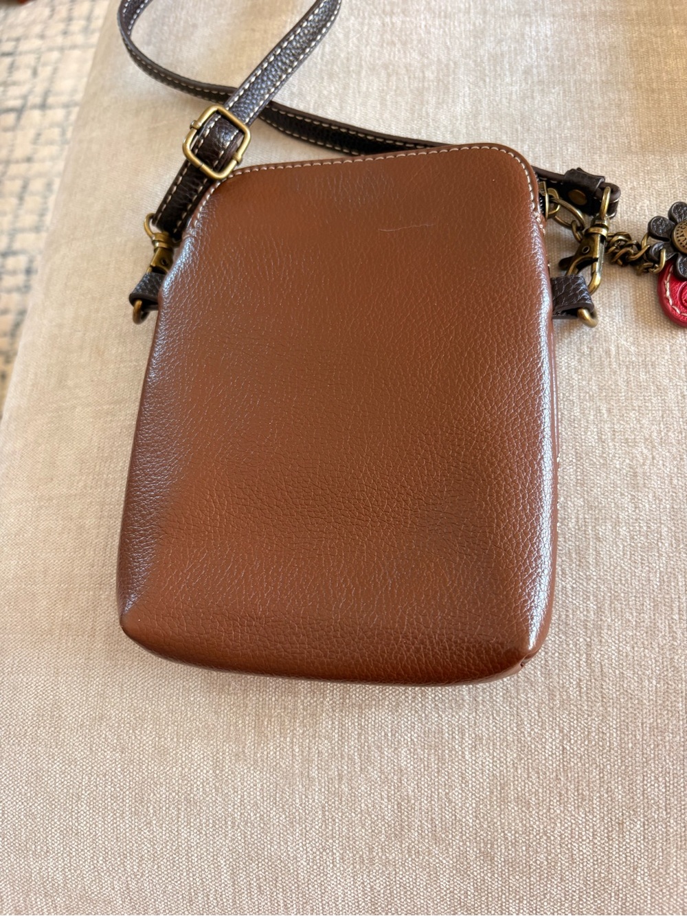 Chala Brown Mini Crossbody with Red Guitar Applique - Picture 4 of 4